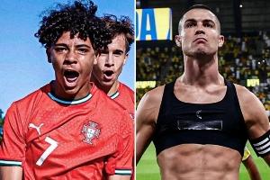 C罗父子同天进球！15岁迷你罗为葡萄牙U16破门 40岁C罗在胜利双响